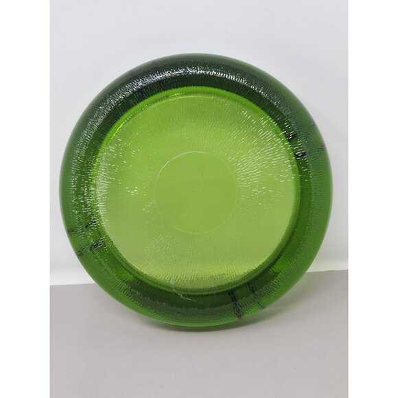 Vintage‎ Mid-Century Modern Green Textured Glass Heavy Ashtray - Picture 7 of 8